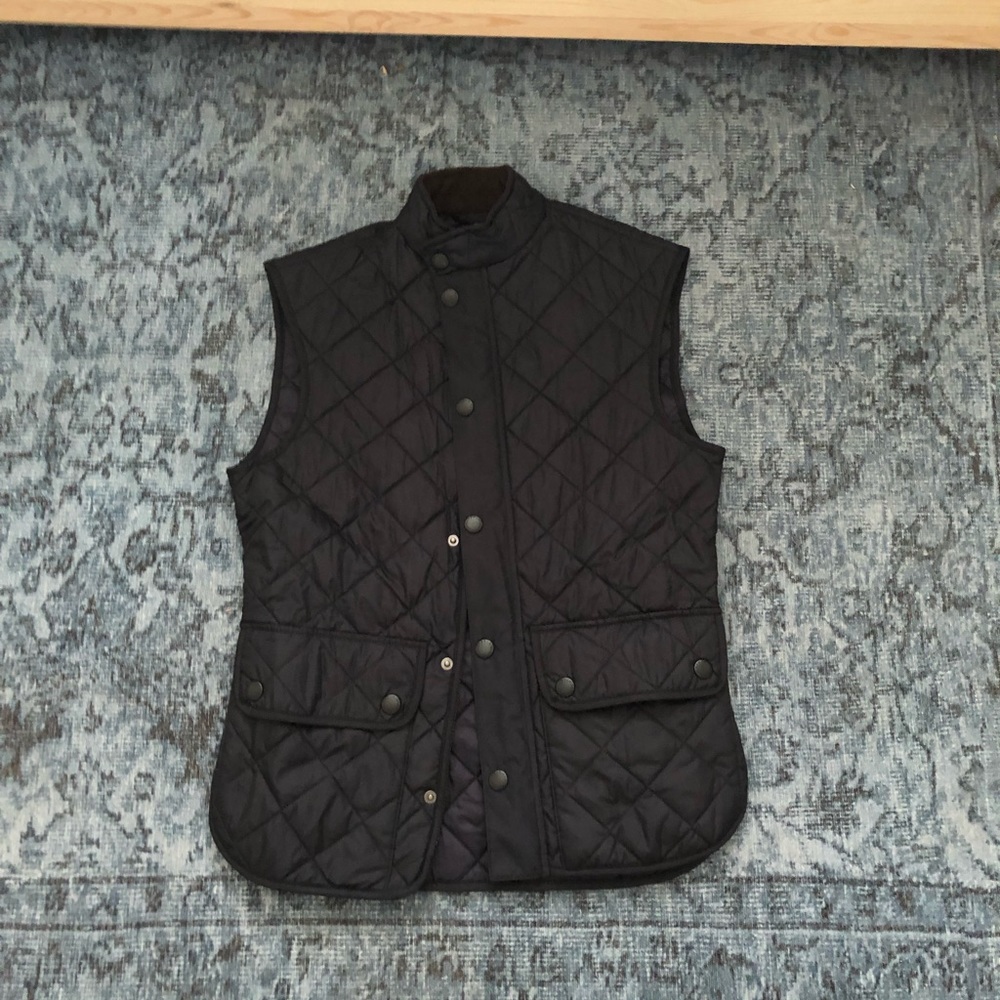 Navy Blue Quilted Barbour Vest